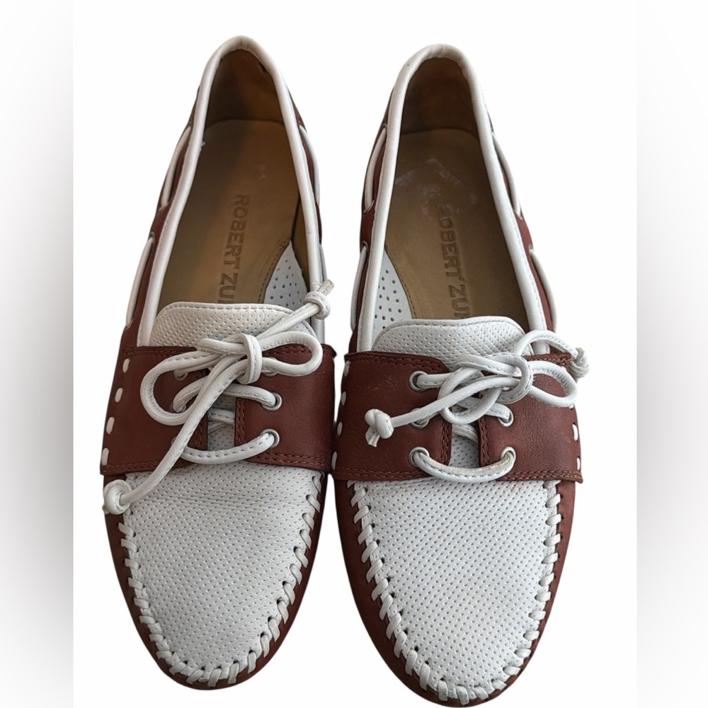 Robert Zur Women’s Cruz moccasin White and Brown